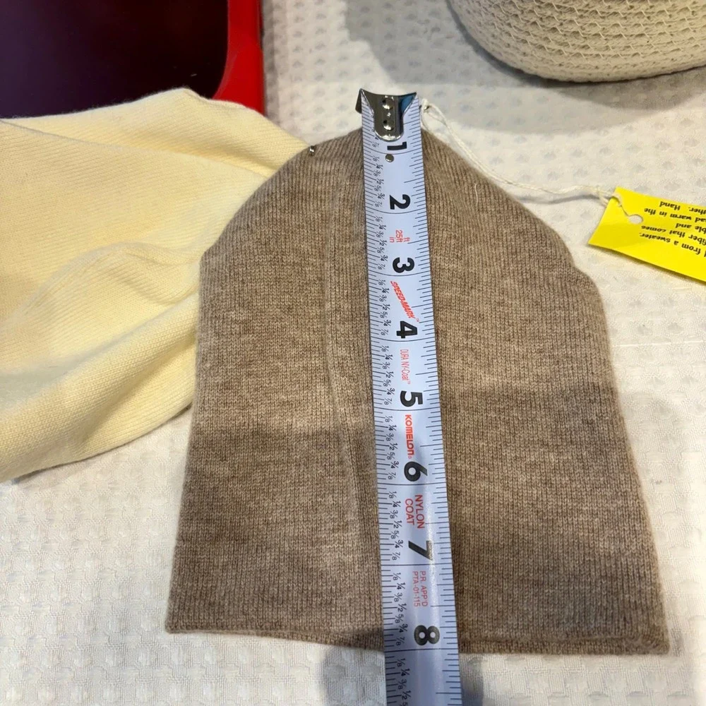 Upcycled Kids‎ 2-pack Merino Wool Beanie Hat Cream Taupe Soft Warm Breathable